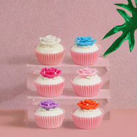 Plastik Hotsale untuk Mainan Bunga Cupcake Simulasi Roti Squishies Buatan Tangan untuk Pajangan Jendela Toko Dessert