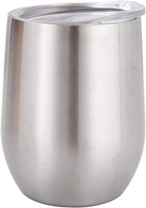 Powder Coating 12Oz Stainless Steel <b>Insulated</b> Vacuum <b>Wine</b> Glass Egg Shape Coffee Mugs <b>Tumbler</b> With Lid - Product Image 5