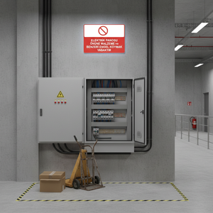 LED <b>Light</b> <b>Sign</b> Building Application "Prohibited to Place Materials or Similar Obstacles in Front of the Electrical Panel" - Product Image 3