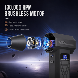 Soplador de Aire Turbo Portátil Inalámbrico de 4000mAh con 4 Velocidades, Pantalla LED y 5 Boquillas, Ventilador Turbo para Limpieza de Teclados y Autos - Product Image 2