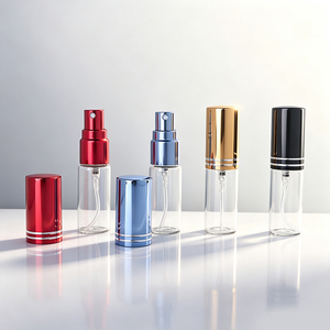 Atomizador de Perfume Recargable de Vidrio Transparente de 5 ml, Mini Botella de Viaje con Tapa Metálica Azul y Colorida - Product Image 3