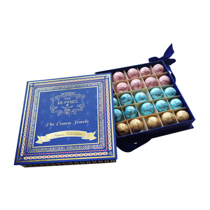 Sang Trọng Sô Cô La Bao Bì Hộp Tùy Chỉnh In Ưa Thích Ren Các Tông Giấy Hộp Quà Tặng Với Bow Cho Món Quà Giáng Sinh - Product Image 1