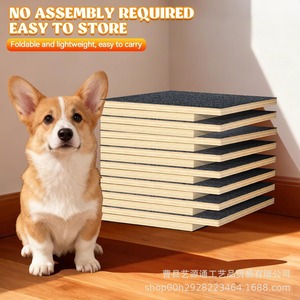 Rampe pour chien pour escaliers, cale d'escalier en bois réglable, rampe pliable pour chien d'intérieur avec support triangulaire et patins antidérapants pour animaux de compagnie - Product Image 3