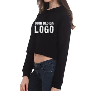 Wholesale Customized Gym Sport Cropped <b>Women</b> <b>Hoodie</b> Street Casual <b>Thin</b> Loose Breathable Short Ladies Pullover Hoodies - Product Image 4