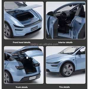 Nouvelle Voiture Miniature 1:32 Tesla <span class=keywords><strong>Model</strong></span> <span class=keywords><strong>Y</strong></span> avec Son et Lumière, Portes Ouvrables, Modèle en Alliage à Tirer en arrière, Jouet de Collection, Cadeau pour Garçon - Product Image 4