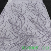 Dernier tissu de dentelle de broderie de sequins de couture de filet de maille de mariage français de haute qualité avec des perles