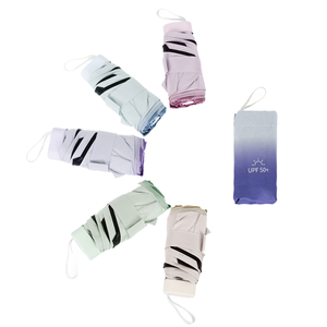 Paraguas de Bolsillo Plegable de 6 Varillas, Portátil, Doble Uso (Sol y Lluvia), Elegante, Color Negro Vinilo, Personalizable con Logotipo - Product Image 3