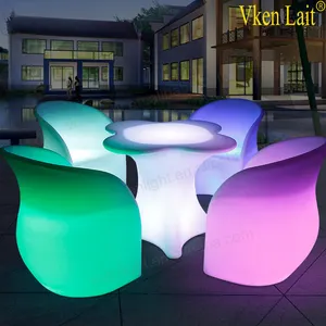 Italy Furniture/ Led Cube Chair/Led Outdoor Rechargeable Modern Cube Waterproof Led indoor Furniture Garden Sets Table Chairs