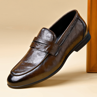 Chaussures pour hommes en cuir souple à enfiler, style décontracté et habillé, vente en gros d'usine à prix abordable