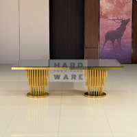 Table à manger rectangulaire moderne en acier inoxydable pour mariages, maisons, hôtels et événements festifs