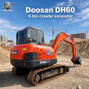 รถขุดตีนตะขาบ Doosan DH60 มือสอง ขนาด 6 ตัน บุ้งกี๋ 0.3 ลบ.ม. แบรนด์เกาหลีแท้ รถขุดขนาดเล็กสำหรับงานก่อสร้าง ชั่วโมงการทำงานต่ำ ได้รับการรับรองมาตรฐาน CE - Product Image 1