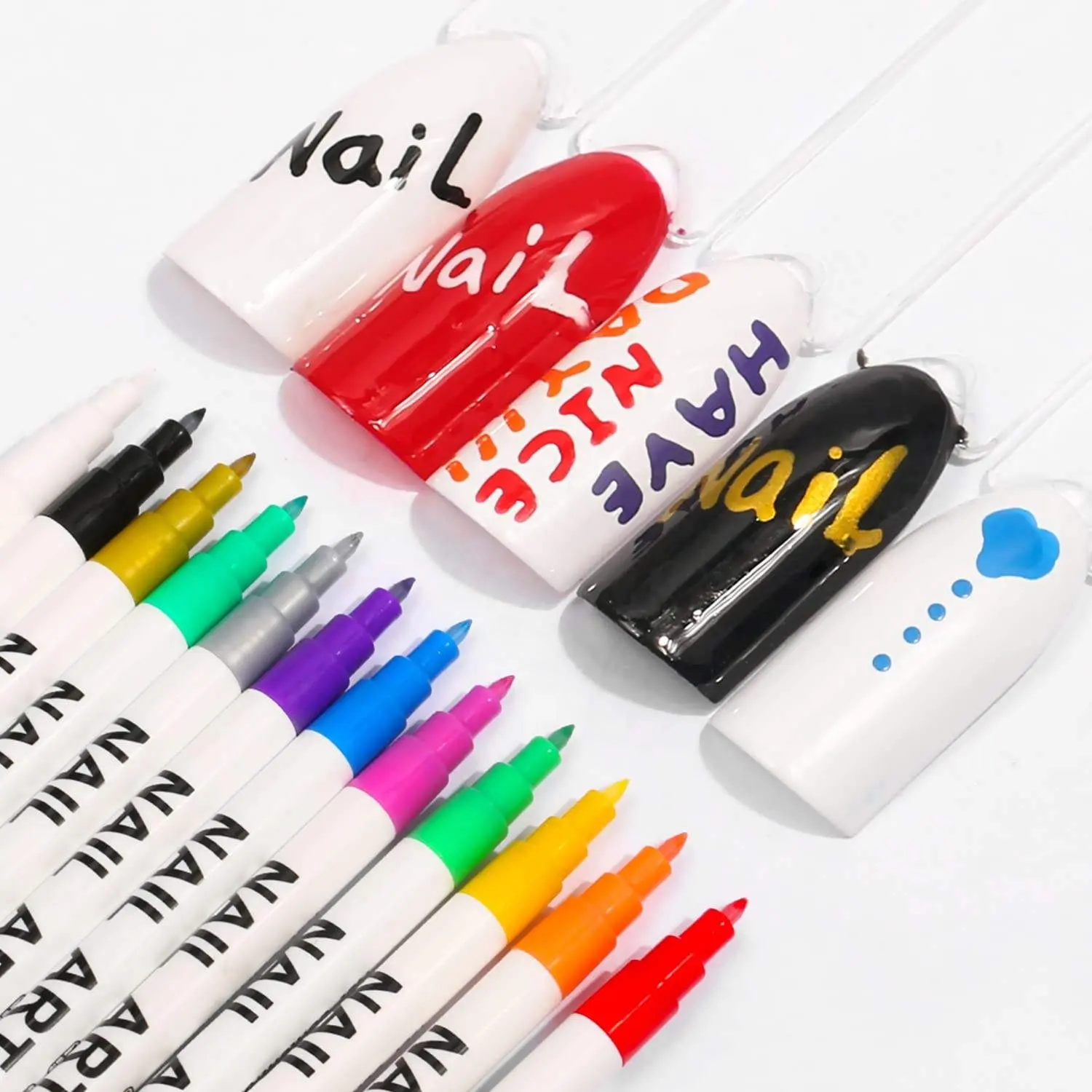 Kozmetik sınıf tırnak işaretleyici 3d lehçe çizim boyama akrilik jel kalem DIY Graffiti çivi tasarım manikür Nail Art kalem