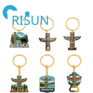 Llavero de Metal Personalizado con Diseño de Tótem Alasca Canadá, Souvenir de Bar Tiki, Vacaciones en Hawái, Playa, Abridor de Botellas - Product Image 1