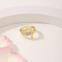 Bagues religieuses en laiton plaqué or avec croix catholique pour unisexe - Bijoux
