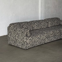 Vente directe usine – Canapé trois places modulable style médiéval moderne, motif zèbre artistique, personnalisable