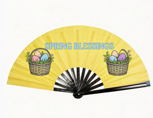 Abanicos Plegables de Mano de Alta Calidad con Logotipo Personalizado, Abanicos Promocionales al por Mayor para Pascua, Abanicos Plegables de Tela Sublimada - Product Image 4