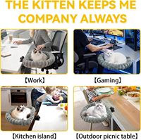 Lit de table pour chat, Nid pour animaux de compagnie rotatif à 360 degrés, Nid pliable pour chat avec support métallique