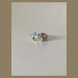 แหวนเงินแท้ S925 ประดับเพทายสีโอปอลและมูนสโตน รูปหัวใจ สำหรับผู้หญิง ดีไซน์โรแมนติก ชุบทอง 18K แบบเปิด  คอลเลคชั่นพิเศษ - Product Image 3