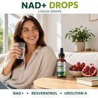 Complément Liquide Liposomal NAD+ Resvératrol à Saveur Naturelle, Marque Privée OEM en Gros, avec Urolithin A pour l'Anti-Âge