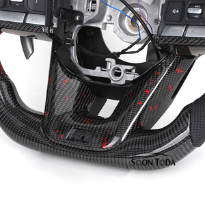 พวงมาลัยหนังแท้แบบเจาะรูครึ่งวงคาร์บอนไฟเบอร์ LED รุ่นคลาสสิก SOON TODA สำหรับรถยนต์แลนด์ครุยเซอร์ LC300 ปราโด ฟอร์จูนเนอร์ ไฮลักซ์ GR - Product Image 4