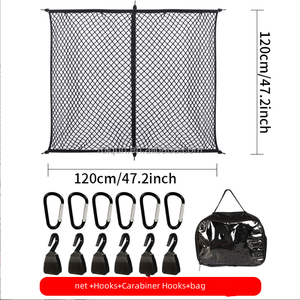 Filet <span class=keywords><strong>de</strong></span> cargaison élastique réglable <span class=keywords><strong>de</strong></span> qualité supérieure pour benne <span class=keywords><strong>de</strong></span> camionnette avec crochets mousquetons pour parcours <span class=keywords><strong>de</strong></span> cordes - Product Image 3
