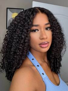 Perruque bouclée birmane en U/<span class=keywords><strong>V</strong></span> sans colle, sans lacet, facile à porter, en cheveux humains, aspect naturel, pour femme, usage quotidien - Product Image 3