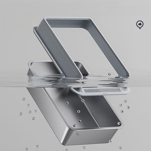 Caja de arena grande de acero inoxidable con <span class=keywords><strong>tapa</strong></span>, bandeja <span class=keywords><strong>antisalpicaduras</strong></span> cerrada de pared alta para Big S, inodoro de metal Kitty - Product Image 4