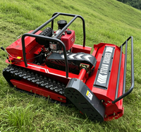 Tondeuse à fléaux télécommandée diesel homologuée CE EPA, 15 CV, largeur de coupe de 800 à 1200 mm pour une coupe de gazon en pente sûre et efficace