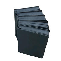 Carnet en cuir PU noir avec logo personnalisé, bords noirs, journal de luxe minimaliste à couverture rigide pour cadeau d'affaires
