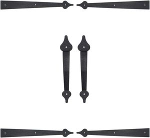 Decorative Metal <strong>Garage</strong> Door Hardware Screw in House Accents Dummy <strong>Hinges</strong> Handles Black Steel Barn <strong>Gate</strong> <strong>Garage</strong> Decor - Product Image 6