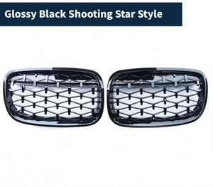Griglia Anteriore Cromata Nera Lucida Stile Shooting Star per BMW <span class=keywords><strong>X5</strong></span> <span class=keywords><strong>E70</strong></span> 2007-2013, Accessorio di Ricambio per Paraurti Anteriore - Product Image 5