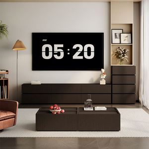 Meuble TV mural flottant moderne de luxe avec éclairage LED pour la maison, l'hôtel, le salon - Product Image 1