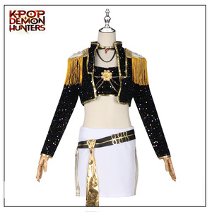 Disfraz de Cosplay de Kpop Witcher Starry Romance, Negro y Dorado, para Actuaciones en Escenario, para Mujeres Adultas - Product Image 1