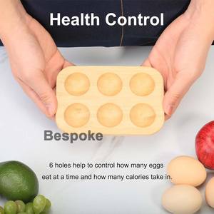 Support à œufs en bois rustique haut de gamme avec logo personnalisé <span class=keywords><strong>pour</strong></span> réfrigérateur, portable <span class=keywords><strong>pour</strong></span> œufs farcis, rangement et présentation de poulet, plateau à œufs en bois - Product Image 3