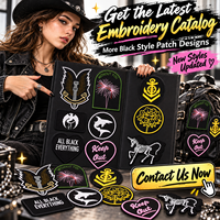 Lot de patchs noirs stylés en gros : Épée ailée, squelette de requin, licorne – Appliques thermocollantes ou à coudre pour décoration DIY – Patchs de créateur