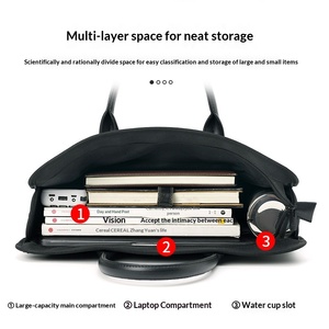 Sac de réunion portable pour bureau, en tissu Oxford, pour <span class=keywords><strong>homme</strong></span>, avec fermeture éclair et lettrage imprimé, pour ordinateur portable et documents - Product Image 4