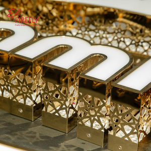 علامة مخصصة فاخرة ذهبية ثلاثية الأبعاد بإضاءة خلفية شعار ، لافتة خارجية ، مرآة متجر لافتات خارجية - Product Image 5