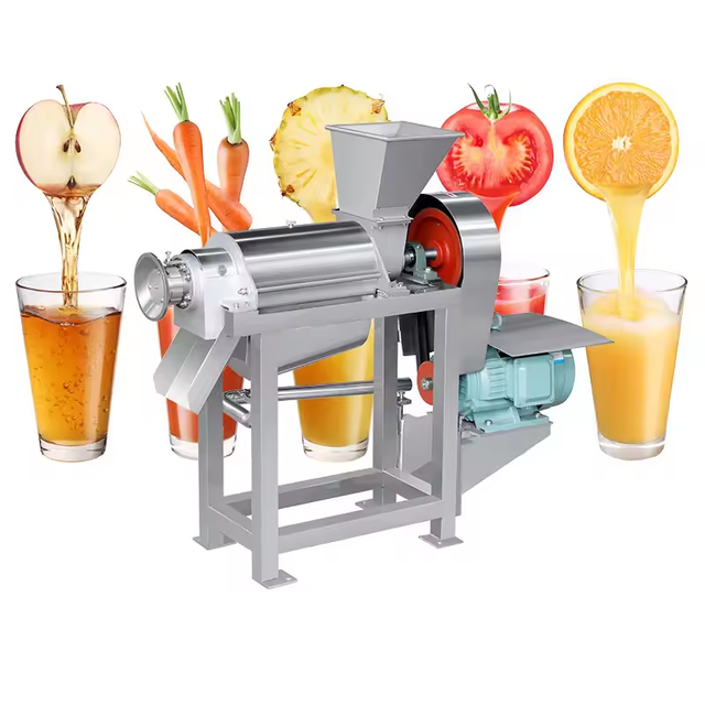Industrial Fruit & Vegetable Juice Press Extractor Machine with Motor Flour Compatible High Productivity Commercial Juicer