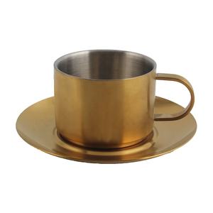 Ensemble de tasses à café en acier inoxydable, ensemble de tasses à café isolées à double paroi, mugs à thé au lait avec soucoupe - Product Image 3