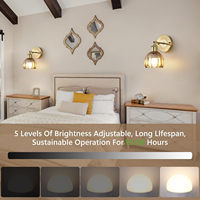 Applique Murale LED Minimaliste Nordique E26 Dimmable en Laiton pour Chambre à Coucher avec Abat-jour en Verre en Forme de Bouton de Fleur Garantie 3 Ans Durée de Vie 50000 Heures