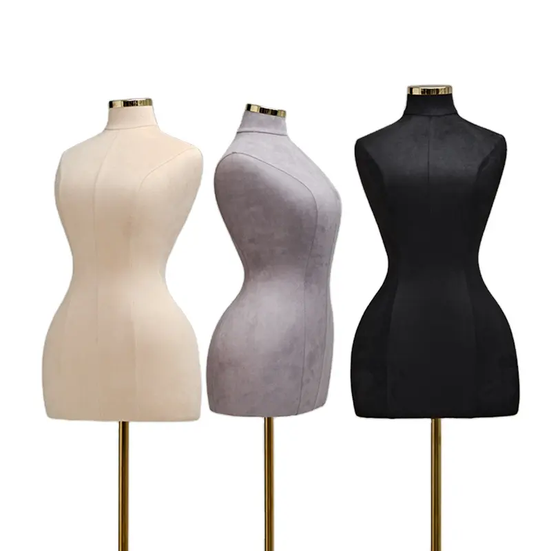 Damen kleid form mannequin sexy mädchen größe große hüften büste lady bbl halb körper kurvig weiblicher torso goldener ständer