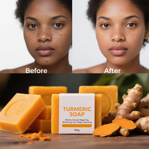 Jabón de limón de cúrcuma hecho a mano de etiqueta privada con jabón corporal hidratante blanqueador de Ácido Kójico - Product Image 5