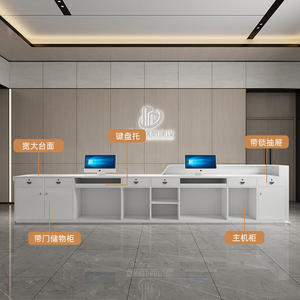 B042 Fiberglass/FRP Convertible Modern <b>Reception</b> Desk for Hotel Hospital Supermarket Office Gym-Commercial Front Desk Cash - Product Image 6