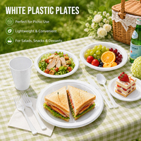 Assiettes rondes en plastique blanc de qualité alimentaire pour hôtels, banquets, fêtes et événements – Vente en gros usine