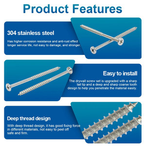 Tornillos autorroscantes de acero inoxidable M4 con cabeza de trompeta para fijación en madera, aglomerado y tablero de partículas, medidas métricas - Product Image 4