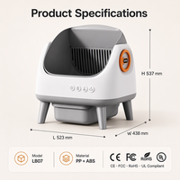 Wanto Bac à litière carré en plastique autonettoyant pour chat, toilette automatique intelligente, contrôle par application Wi-Fi, conception sans poussière, sécurité anti-pincement