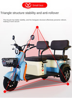 Vente en gros de tricycle électrique 60v cyclomoteur pratique véhicule motorisé à trois roues ouvert pour la location de passagers sur site touristique