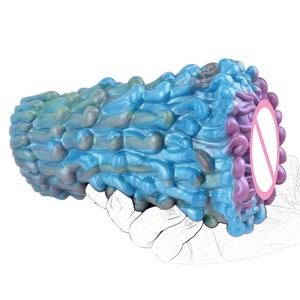 GEEBA 17*11*22CM Masturbador Masculino de Silicona con Diseño de Crisantemo de Terciopelo, Juguetes Sexuales Eróticos, Estimulador Masculino de Fantasía Colorido - Product Image 2