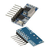 Aiba -RXB13-X Módulo Receptor de Decodificación RF Inalámbrico de 7 Pines y 433 MHz de Tamaño Pequeño, 4 Canales, Antena, Función Automática, -107dBm