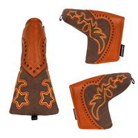En stock – Housse de putter en cuir PU rose, bleu, vert pour clubs de golf (mallet et blade)